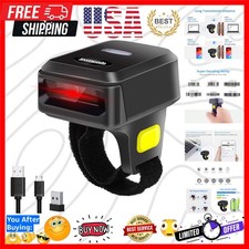 Portable Ring Bluetooth Barcode Scanner Wireless 2.4Ghz &USB Wired 3 in 1 Con...