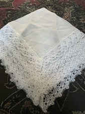 Vintage Wide Lace Border Hankie Wedding Bridal EC