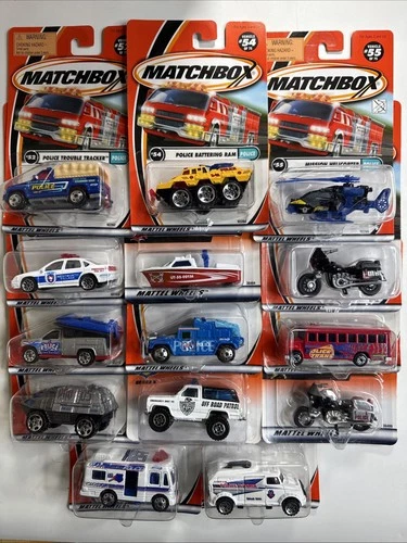 Vintage Matchbox POLICE LEO - LOT OF 14 - Collection Impala 4x4 Blazer Hummer...