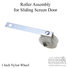 Straight Spring Tension Roller Assembly 1" Nylon Concave Wheel 2-1/2" Length