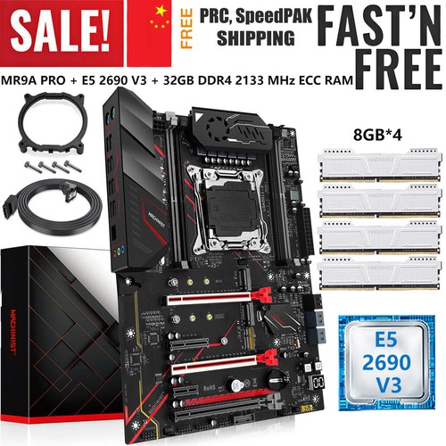 X99 Motherboard LGA 2011-v3 + Xeon E5 2690 V3 CPU 32GB DDR4 2133MHz ECC RAM M.2 - 第 1/18 張圖片