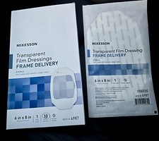 McKesson Transparent Film Dressing 6 x 8" Sterile 10 Ct Box NEW