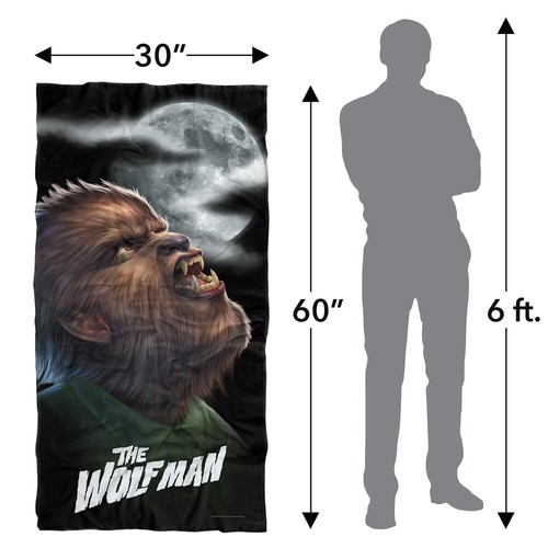 Universal Monsters Beach Towel 30"x60" Werewolf Head Microfiber - Picture 6 of 6