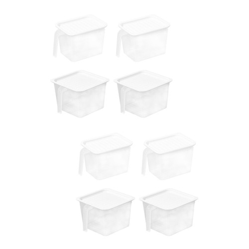 4Pcs Food Fresh Box Plastic Refrigerator Bins Freezer Organizers