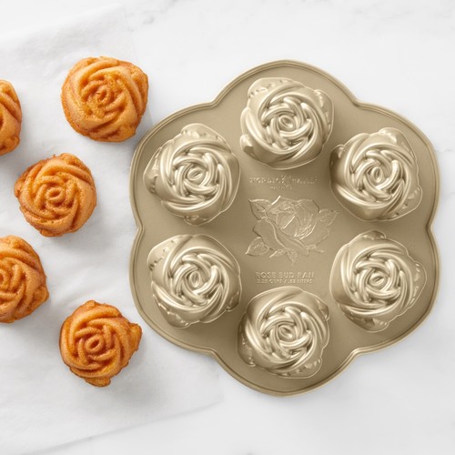Williams Sonoma Nordic Ware Nonstick Cast Aluminum Rose Bud Cakelet Pan - New - Picture 5 of 6