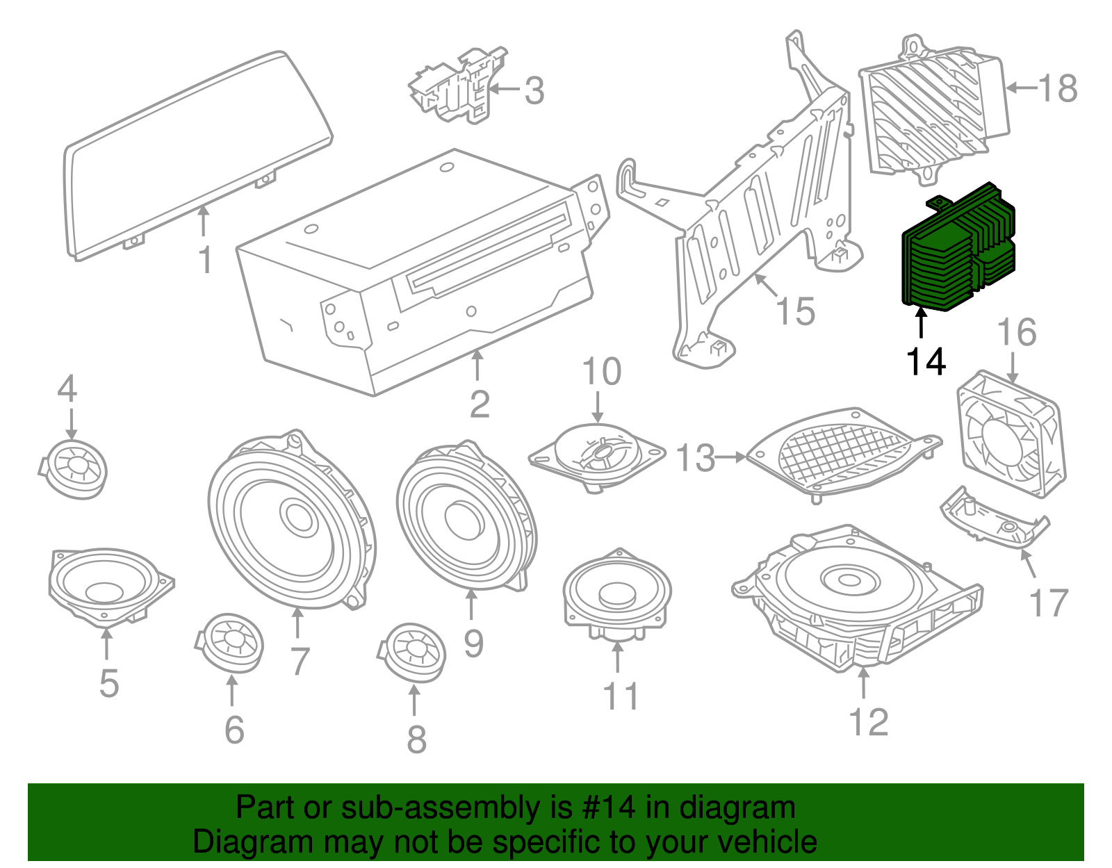 Audio Equip Radio Amplifier Harmon Kardon 65129393187 Fits 17-18  