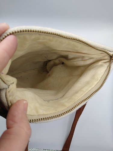 Nan-Made Genuine Leather & Repurposed  Wool Blanket Crossbody Purse Bag - Picture 5 of 10