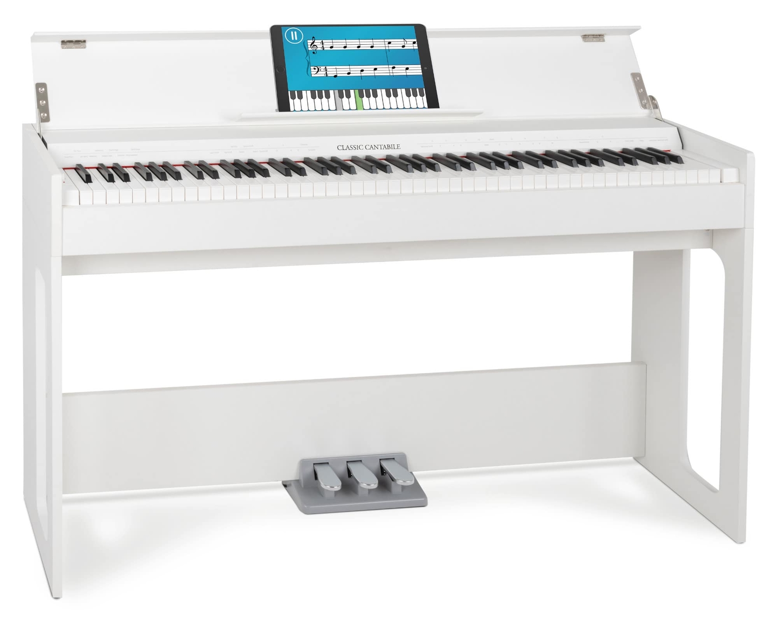 Pianoforte Digitale 88 Tasti Pesati Keyboard 10 Suoni USB 3 Pedali Bianco Opaco