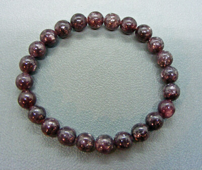+Natur+ LEPIDOLITH Edelstein-Kugel-Armband-Elastisch 8 mm/19 cm-NEU-A-Qualität