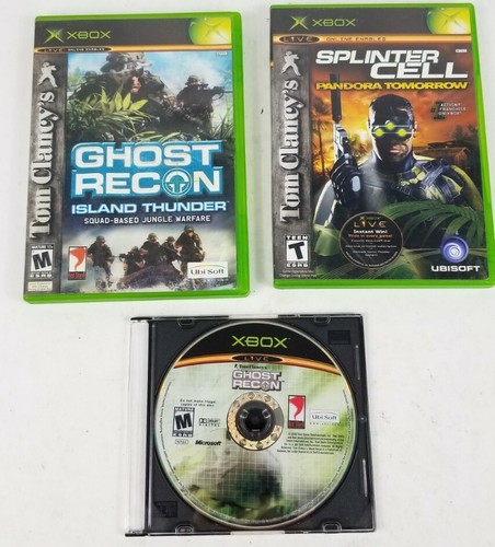 Tom Clancy Xbox lot of 3 Ghost Recon/Ghost Recon Island Thunder/Splinter Cell