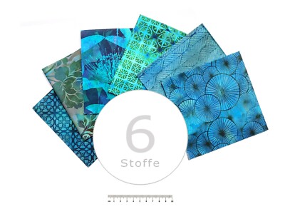 Stoffset 5 Patchworkstoffe Jason Yenter, blau, In The Beginning Fabrics (USA)