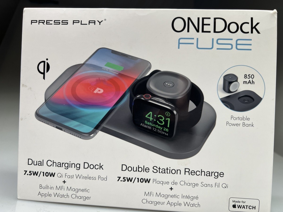 PRESS PLAY ONEDock FUSE Qi Phone Charger W/ Wireless Apple Watch