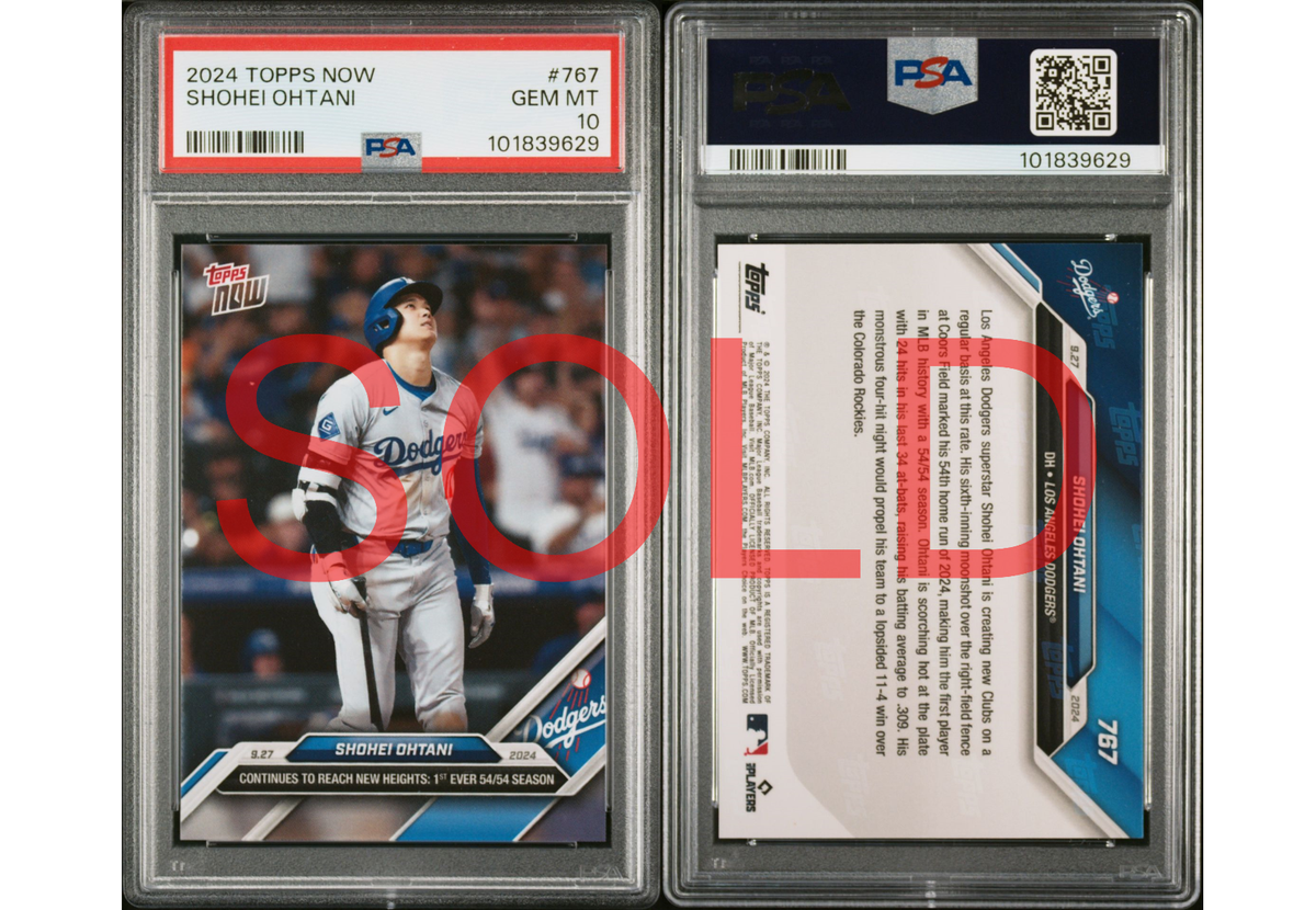 MLB - PSA 10 大谷翔平 Topps now 2022 #1023 PSA 10 Shohei Ohtani 2024 Topps Now #767 Dodgers 54/54 MLB