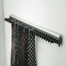 Tie Rack Hanger for 28 Ties White Black Hooks Wall Wardrobe Rail Fix Hafele