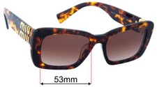 SFx Replacement Sunglass Lenses fits Miu Miu SMU07Y - 53mm Wide