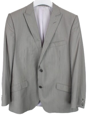 VERSACE COLLECTION Trend Blazer Herren (IT) 52R Seide Wolle Nadelstreifen