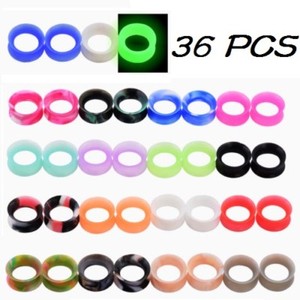 18-PAIRS-ULTRA-THIN-SKINS-TUNNELS-Silicone-Ear-Skins-Ear-Gauges-Soft-Ear-Plugs