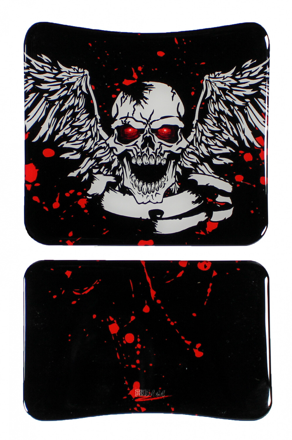 Motorcycle 3D tank pad sticker-skull wings paint protection tank protection: ...