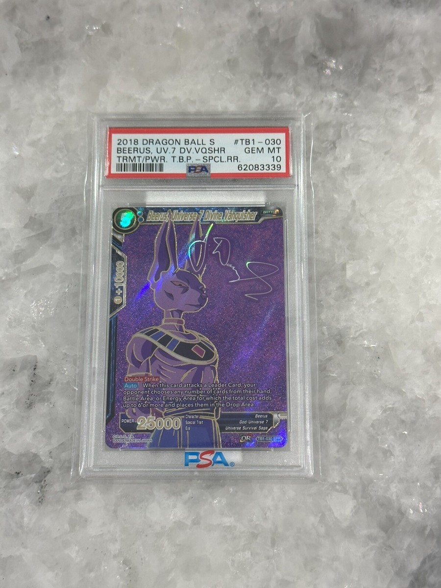 Beerus, Universe 7 Divine Vanquisher Signature PSA 10 #TB1 Beerus, Universe 7 Divine Vanquisher Signature PSA 10 #TB1