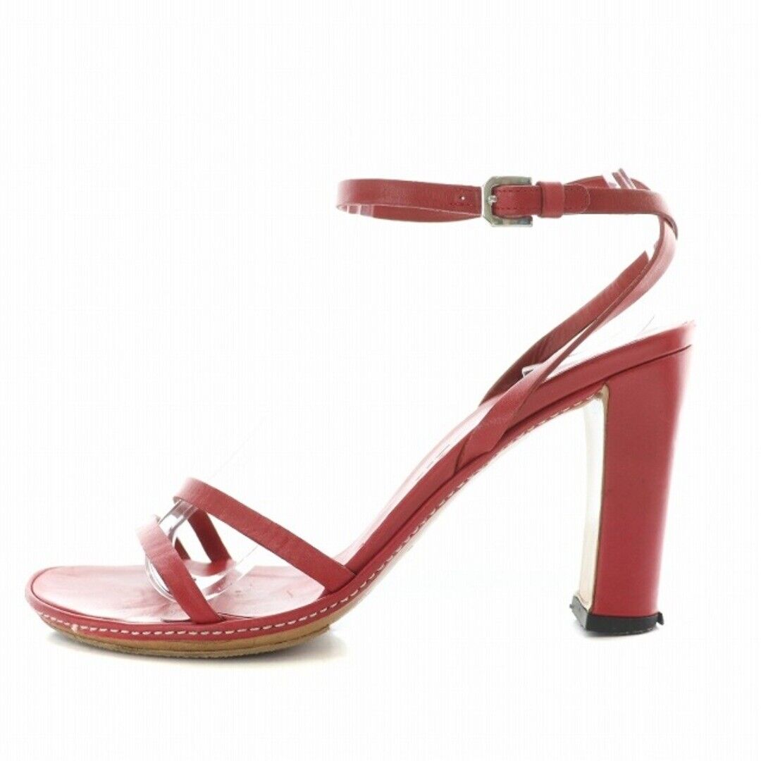 Jil Sander Strappy Sandals Round Toe Chunky Heel Leather 37 Jil Sander Strappy Sandals Round Toe Chunky Heel Leather 37