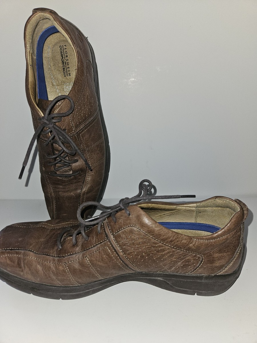 FLORSHEIM Mens Brown Leather Split Toe Casual Lace Up  display picture 3