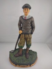13.5" Cast Iron Golfer Man Door Stop Golf Home Office Decor