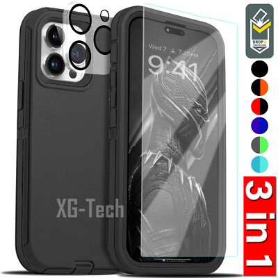 For iPhone 17 Air 16 15 14 Plus 13 12 11 Pro Max Case + Screen Camera Protector