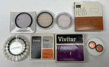 Vintage Mixed Lot of 9 Camera Lens Filters Some Tiffen, Vivitar, Others