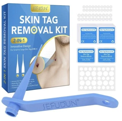 2 in 1 Natural Painless Auto SKIN TAG Removal kit Skin tag bands Remover Device