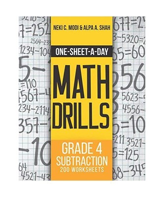 One-Sheet-A-Day Math Drills: Grade 4 Subtraction - 200 Worksheets (Book 10 of 24