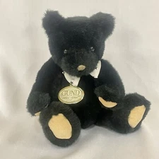 1992 GOTTA GETTA GUND COLLECTOR'S TEDDY BLACK BEAR LIMITED EDITION Star Bow Tie