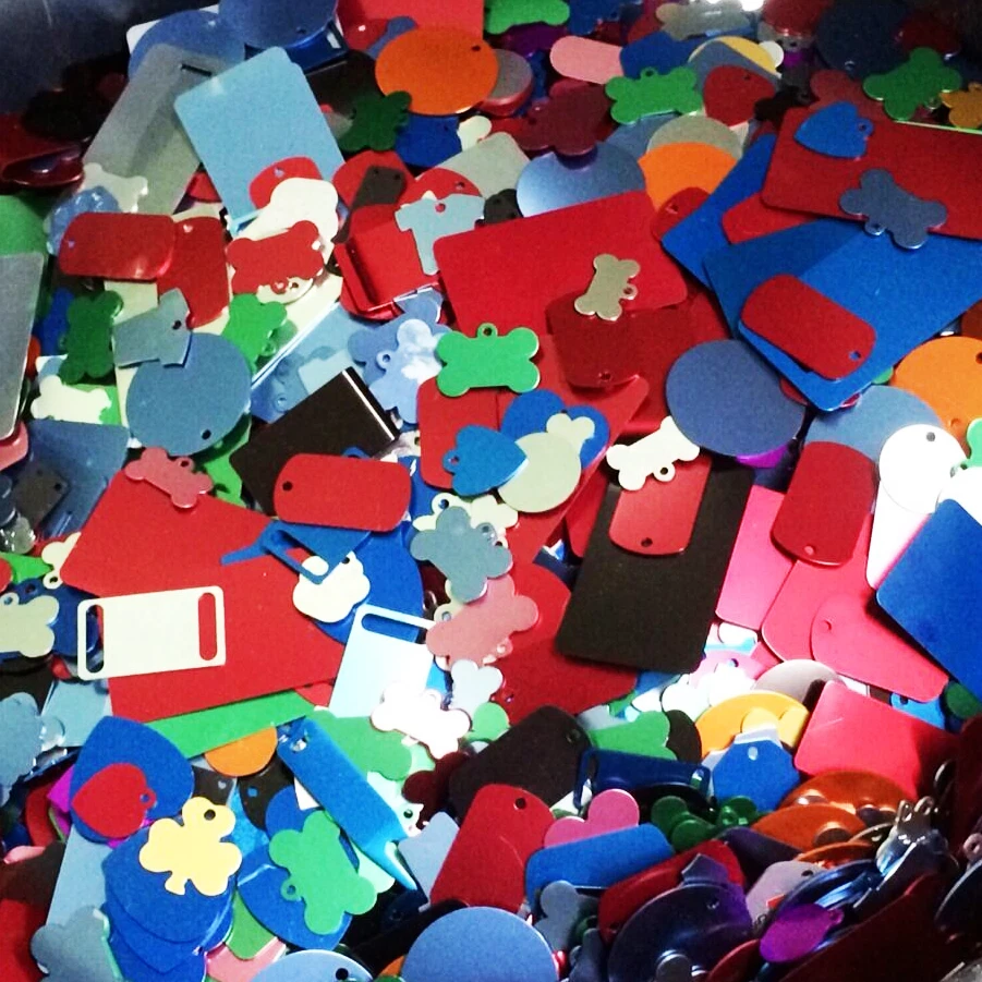 100+ Etiquetas de Bagagem de Estimação Graváveis de Alumínio Anodizado em Branco - Segundos, Não Perfeito - Imagem 2 de 2