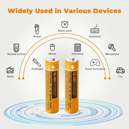 8 PCS HHR-55AAABU NI-MH AAA Rechargeable Cordless Phones Battery - Picture 4 of 8