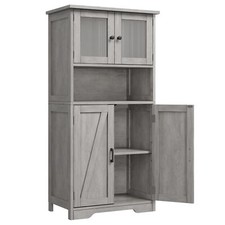 50.4" Kitchen Storage Cabinet Pantry Cupboard w/ 4 Doors Adjustable Shelves