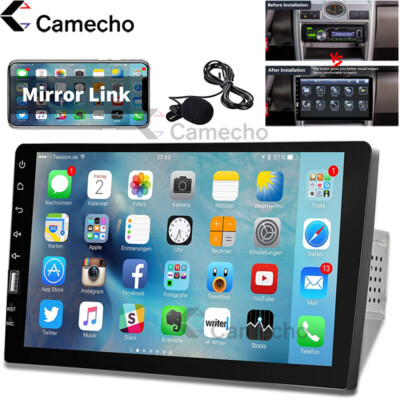 Single Din 9'' Car Stereo Radio FM USB AUX Touch Mirror Link Bluetooth MP5 Player