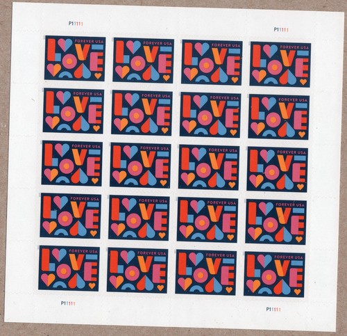 Scott #5543 Love Hearts Sheet of 20 Forever Stamps - Sealed - Picture 2 of 3
