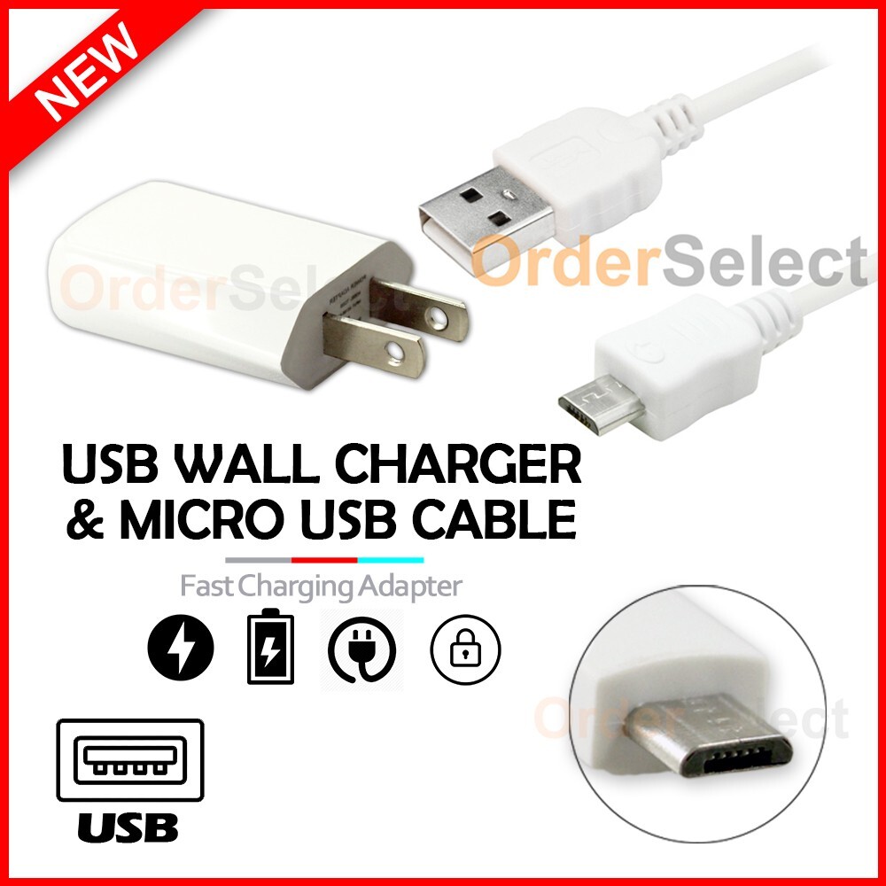 Micro USB Cable and Wall Charger for Alcatel APPRISE Nokia C10 C20 Phones