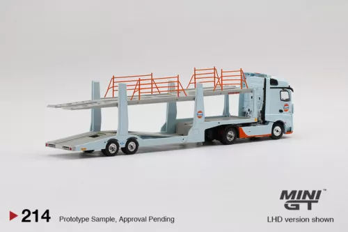 Mini GT 1:64 Mercedes-Benz Actros w/ Car Carrier trailer #214 - Picture 5 of 6