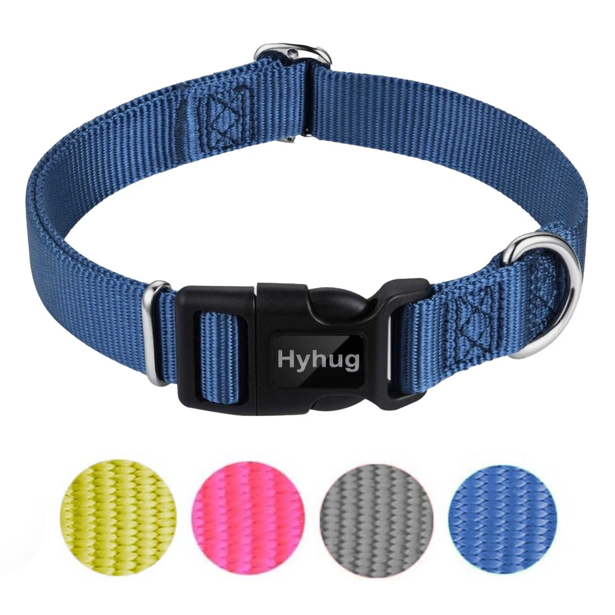Dog Puppy Pet Collar Durable Strong Lightweight Nylon Adjustable Various Colours