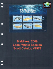 $11.50 Scott Value - 2009 MALDIVES Whales s/s Indian Ocean CV MNH NH UMM