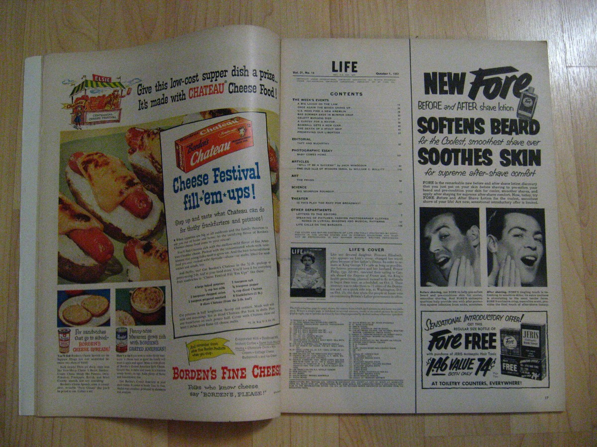 エリザベス女王がカバーのLIFE誌　１９５１年１０月 Princess Queen Elizabeth Life Magazine October 1, 1951
