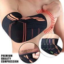 Elbow Compression Sleeve Support Brace Arm Arthritis Pain Relief Women Men Pad