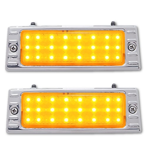 47-53 Chevy Truck LED Amber Park Light Turn Signal Lens Assembly w/ Flasher PAIR - Picture 2 of 6