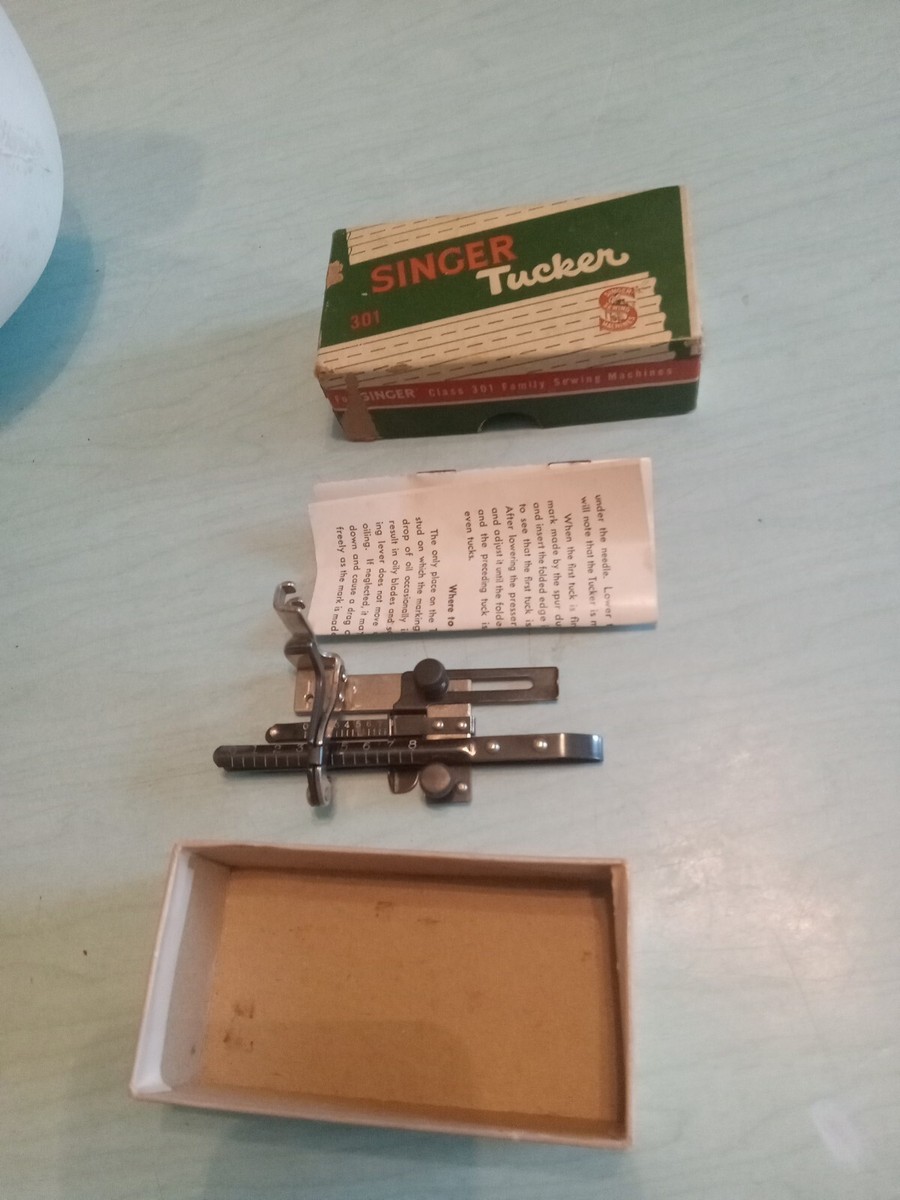 Vintage Singer 301 Black Tucker Attachment 160692 With Box Manual