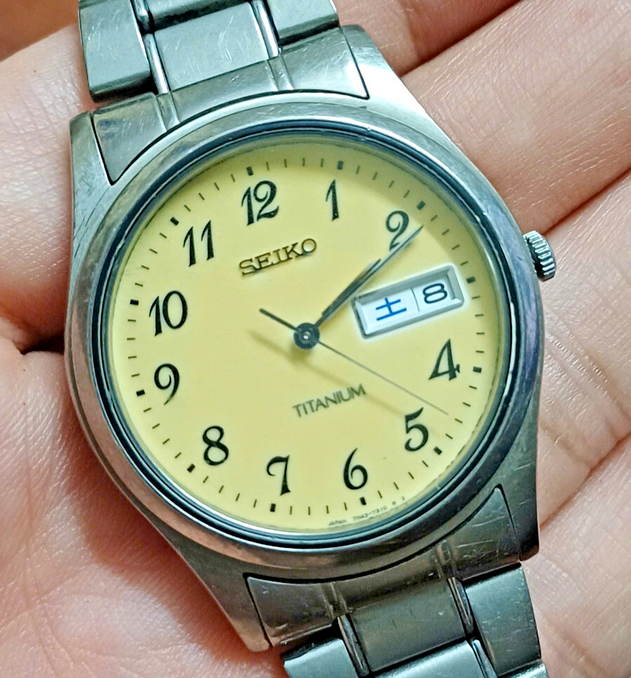 SEIKO セイコー TITANIUM 7N43-9090 クォーツ 腕時計 Seiko Quartz Titanium 7N43-9090 Full Luminous Dial (1600) | eBay