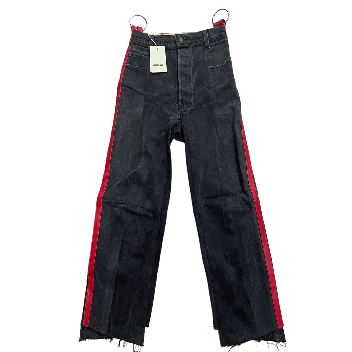 Vetements X Levi's Reworked Button Fly Jeans Leather Trim Vetements X Levi's Reworked Button Fly Jeans Leather Trim