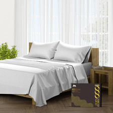 Luxurious 100 Egyptian Cotton Twin Sheets Set - 1000 TC, Silver, Deep Pocket