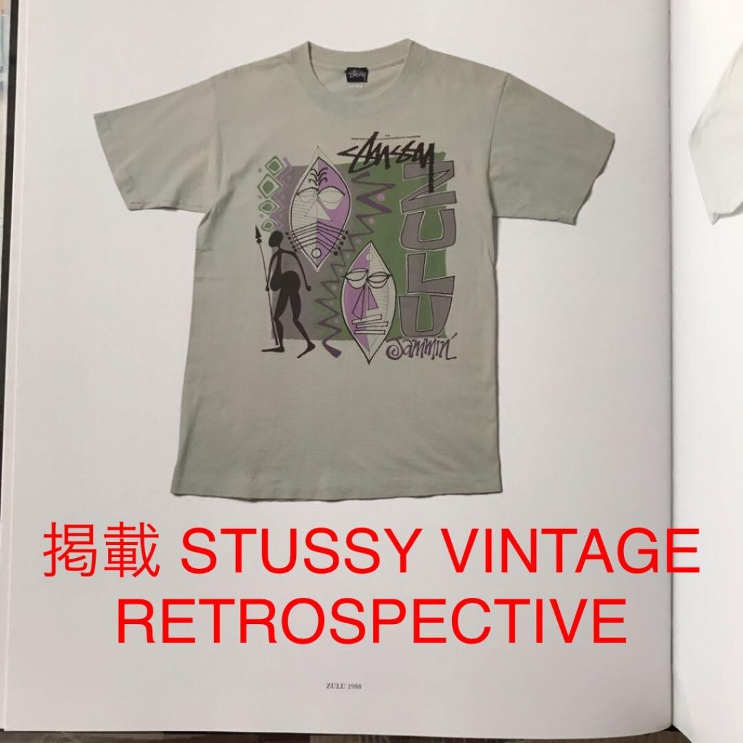 Used STUSSY XL Zulu Mask T-Shirt 1988 Vintage Single Stitch Rare
