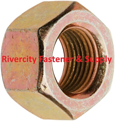 (25) 3/4x16 Grade 8 Finish Hex Nuts Yellow Zinc Plated Hardened Steel 3/4-16