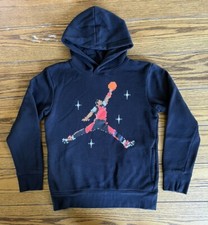 Air Jordan Logo Hoodie Youth Size Large 12-13 Yrs Black